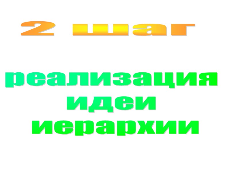 2 шаг реализация  идеи  иерархии